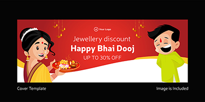 Jewellery discount on happy bhai dooj cover template