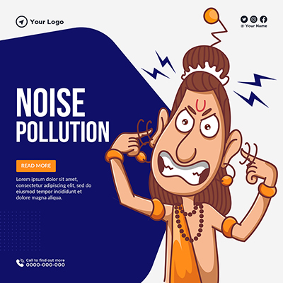 Template banner of noise pollution