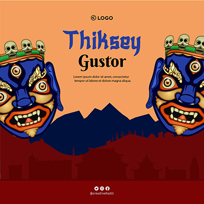 Template banner of thiksey gustor festival