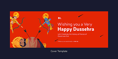 Wishing you a very happy dussehra on a cover template