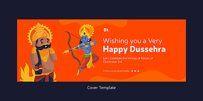 Wishing you a very happy dussehra on cover template