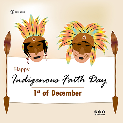 Happy indigenous faith day on template banner