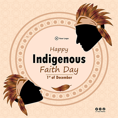 Happy indigenous faith day on the banner template