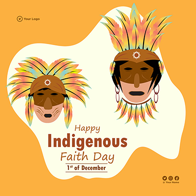Happy indigenous faith day on the template banner
