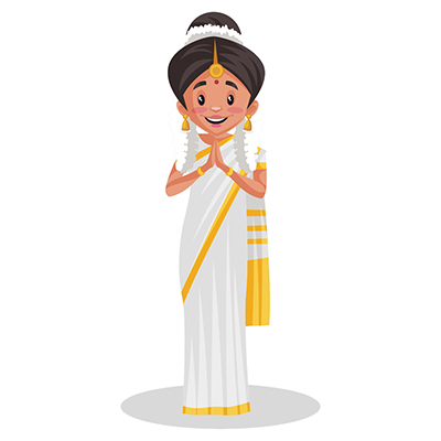 Indian malayali woman is with greet hands