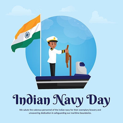 Indian navy day on the flat banner template Indian navy day on the flat banner template