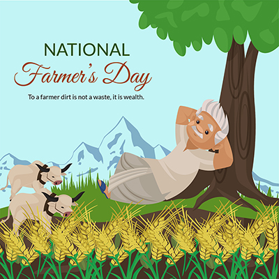 National farmer day with creative template design