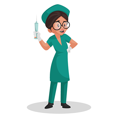 Nurse is showing an injection in hand Nurse is showing an injection in hand