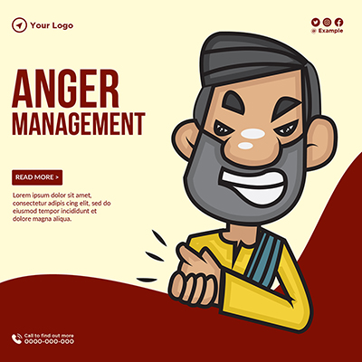 Anger management banner template design