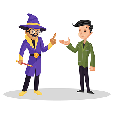 Astrologer is talking to a man