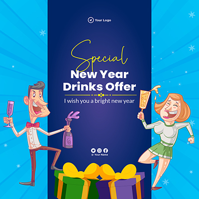 Banner template for the special new year drinks offer