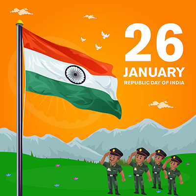 Banner template of republic day of india on 26 january