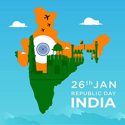 Banner template with indian republic day 26 january