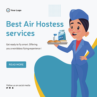Best air hostess services banner template design