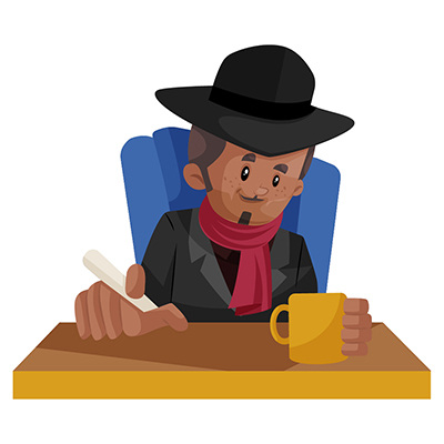 Don is sitting on a chair and holding cup of tea in hand