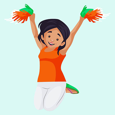 Girl is happy and jumping