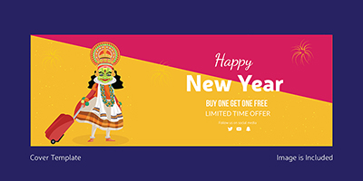 Happy new year limited offer with cover page template