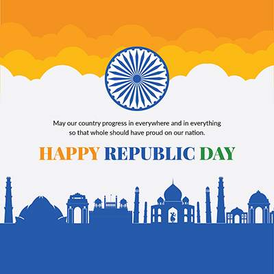 Happy republic day on a banner template
