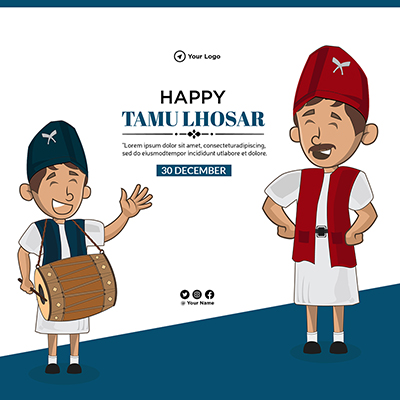 Happy tamu lhosar on the template banner design