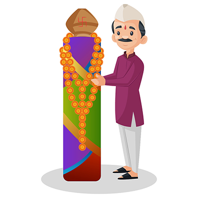 Indian Marathi man is worshipping Marathi new year