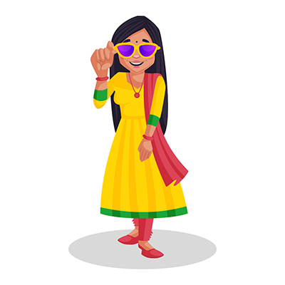 Punjabi girl is wearing sunglasses