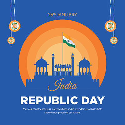 Republic day of india 26 january on template banner