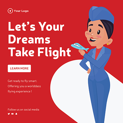 Template banner of lets your dreams take flight