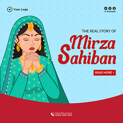 The real story of mirza sahiban template design banner