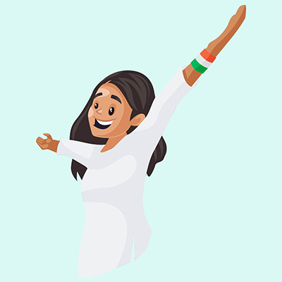 Woman is happy and opening her arms