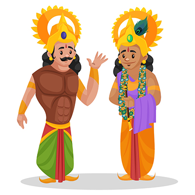 Arjuna is talking with lord Krishna
