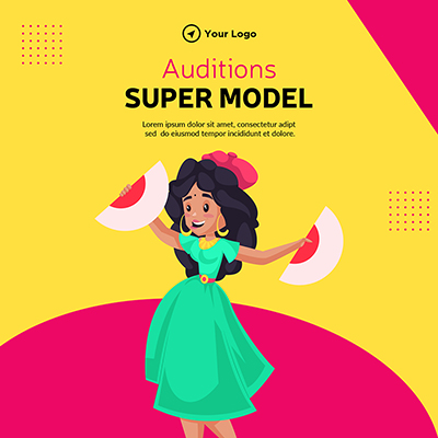 Banner template of auditions super model