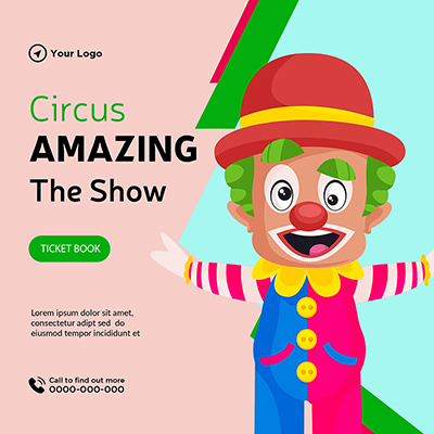 Banner template of circus amazing show