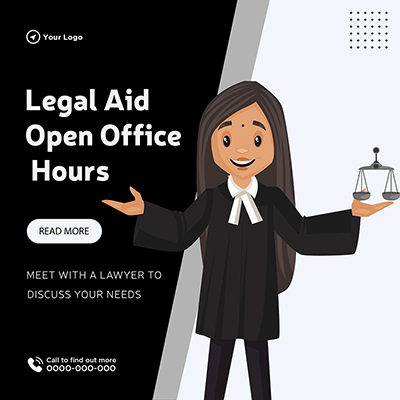 Banner template of legal aid open office hours