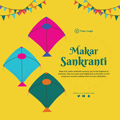Banner template of makar sankranti event festival