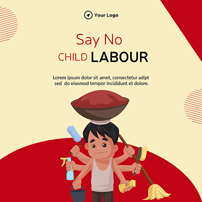 Banner template of say no to child labour