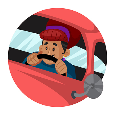Birbal is driving the car