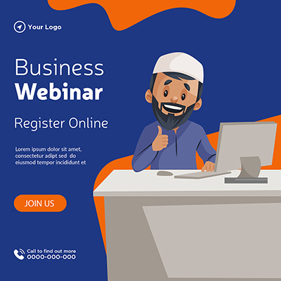 Business webinar register online banner template