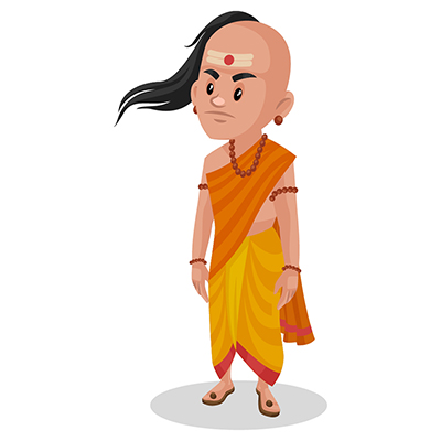 Chanakya is standing sadly