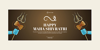 Cover design with a happy maha shivratri template