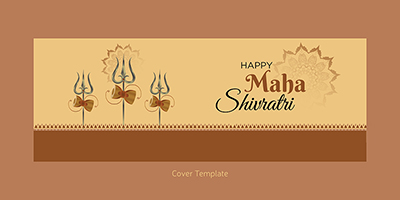 Cover design with happy maha shivratri template
