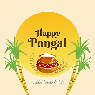 Festival of happy pongal on banner template
