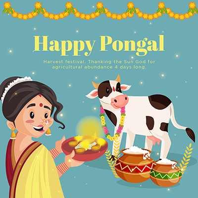 Festival of happy pongal with a banner template