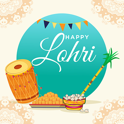 Flat banner template for the happy lohri festival