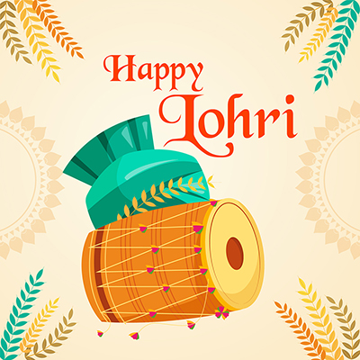 Flat banner template of the happy lohri festival