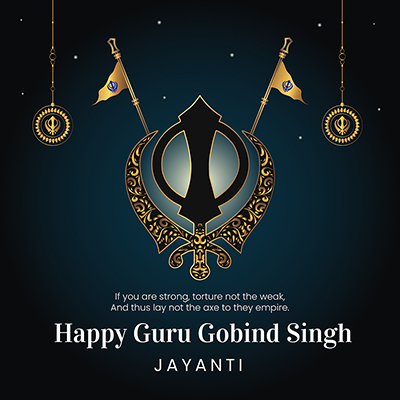 Happy guru gobind singh jayanti banner template