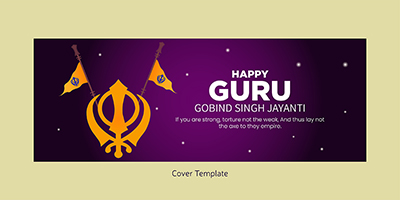 Happy guru gobind singh jayanti cover template