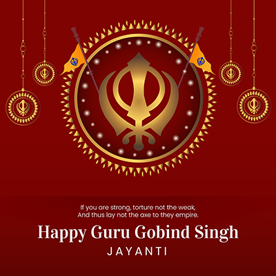 Happy guru gobind singh jayanti on the template design