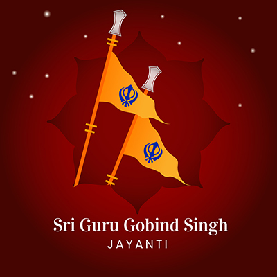 Happy guru gobind singh jayanti with template banner