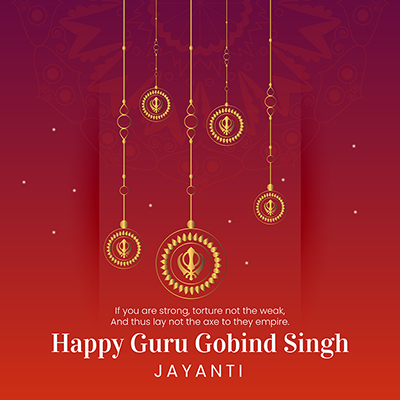 Happy guru gobind singh jayanti with the template banner
