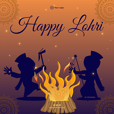 Happy lohri flat template banner